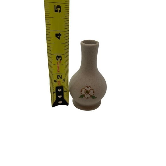 Pigeon Forge Pottery Dogwood Vase 3.5" Hand Painted Beige Vintage Bud souvenir - Picture 6 of 7